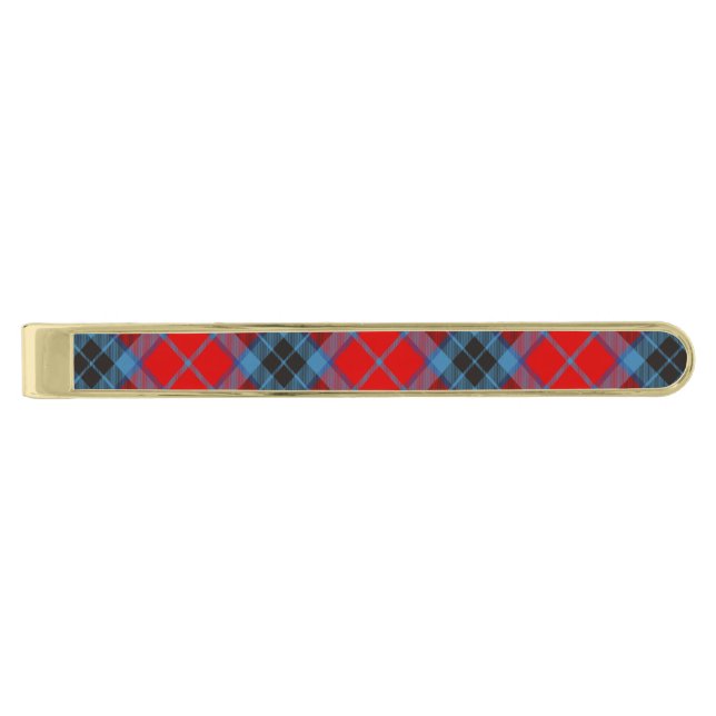 Clan MacTavish Tartan Gold Finish Tie Bar (Front)