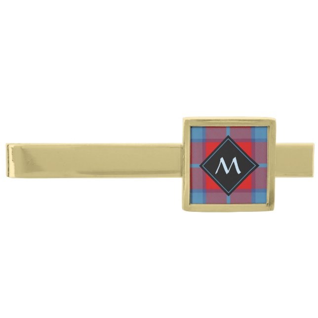Clan MacTavish Tartan Gold Finish Tie Bar (Front)