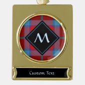 Clan MacTavish Tartan Gold Plated Banner Ornament (Front)