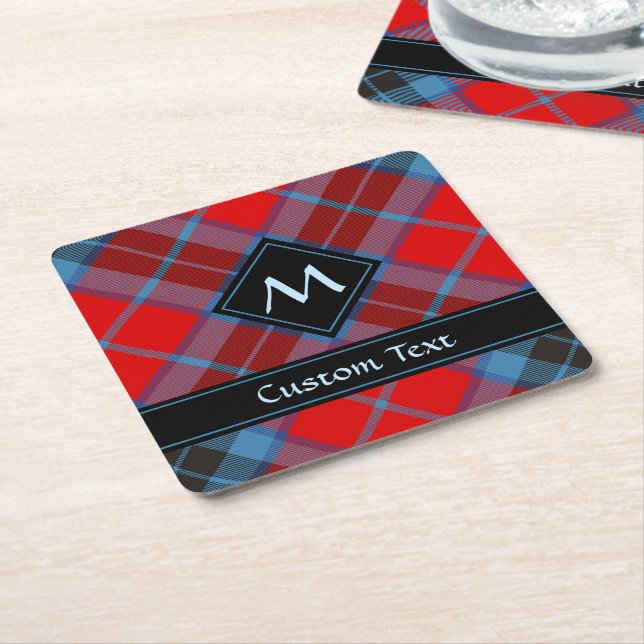 Clan MacTavish Tartan Square Paper Coaster (Angled)