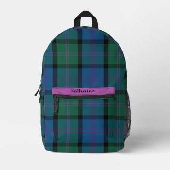 Clan Macthomas Personalized Printed Backpack by Everythingplaid at Zazzle