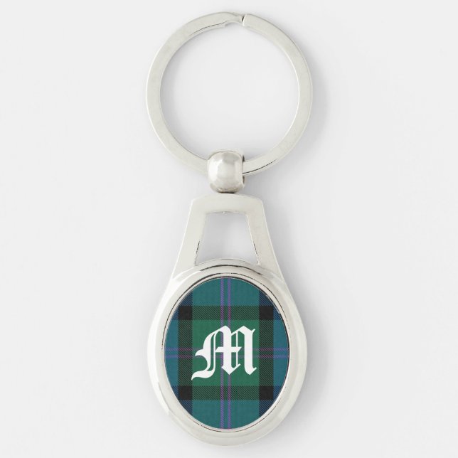 Clan MacThomas Plaid Monogram Key Chain (Front)