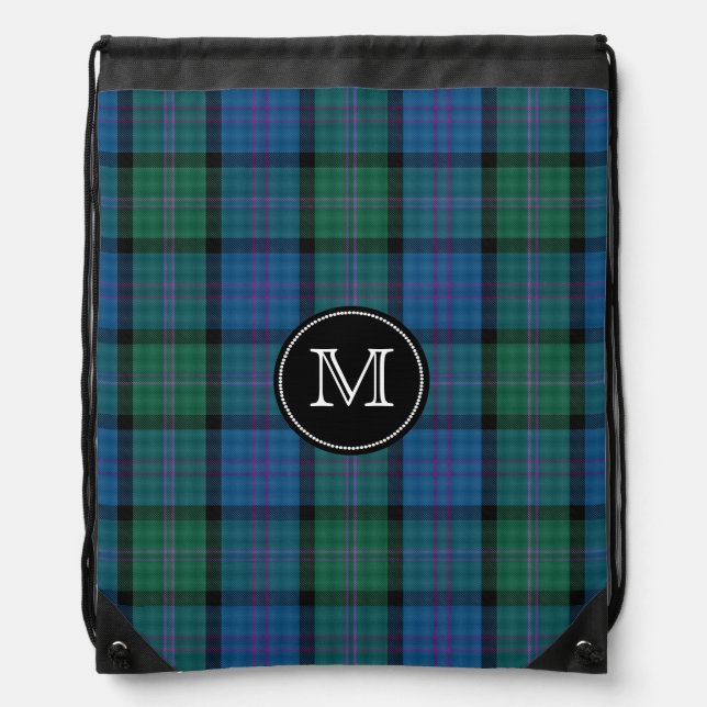 Clan MacThomas Tartan Plaid Monogram Backpack (Front)