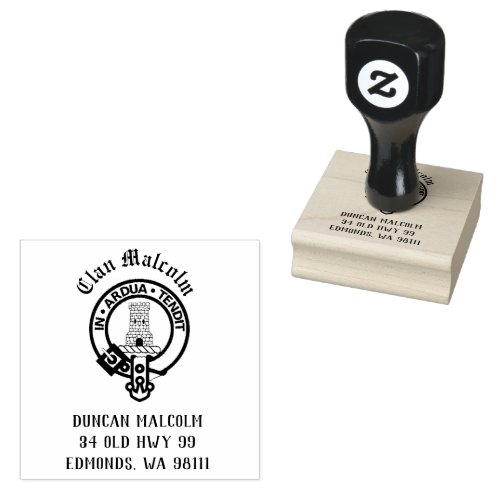 Clan Malcolm Crest Badge Customizable Rubber Stamp