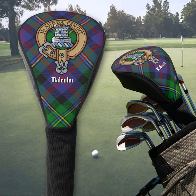 Clan Malcolm Crest over Tartan Golf Head Cover (Creator Uploaded)