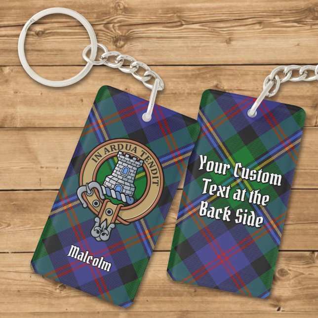 Clan Malcolm Crest over Tartan Keychain (Creator Uploaded)