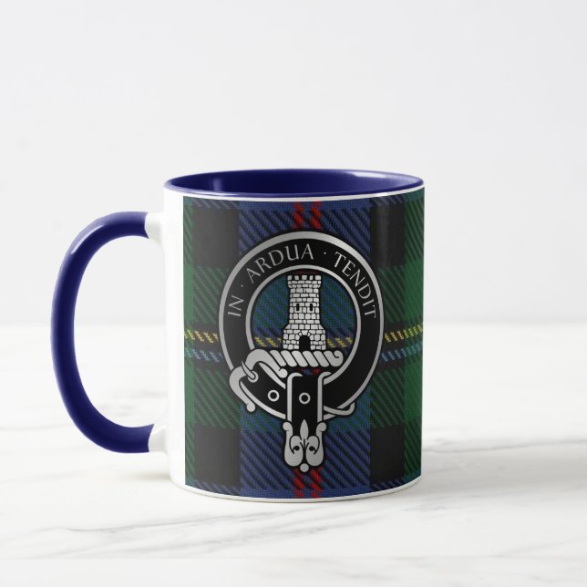 Clan Malcolm Crest & Tartan Mug (Left)