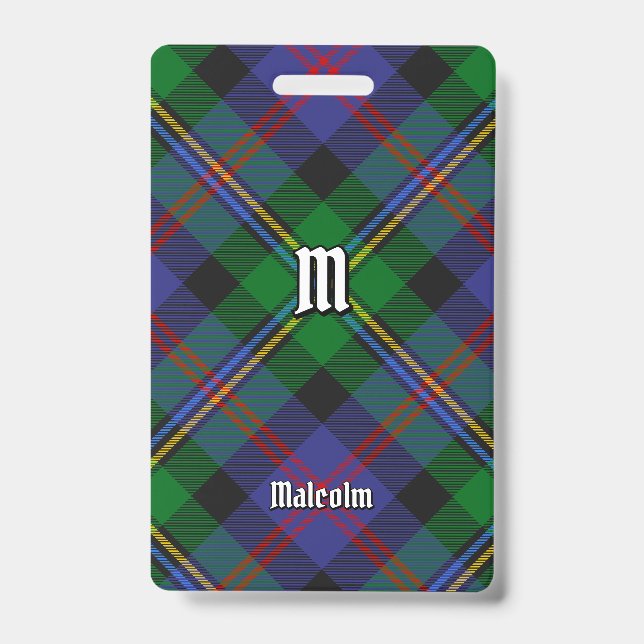 Clan Malcolm Tartan Badge (Front)