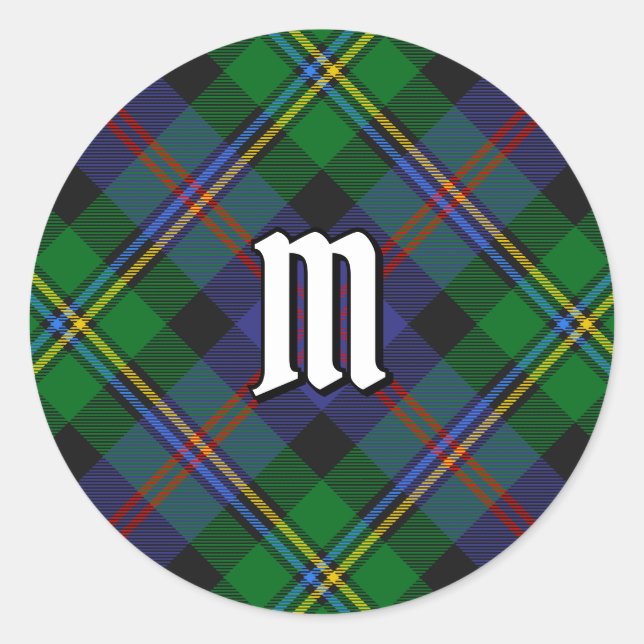 Clan Malcolm Tartan Classic Round Sticker (Front)