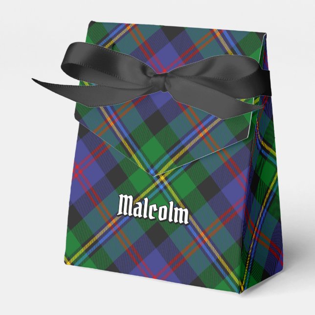 Clan Malcolm Tartan Favor Boxes (Front Side)
