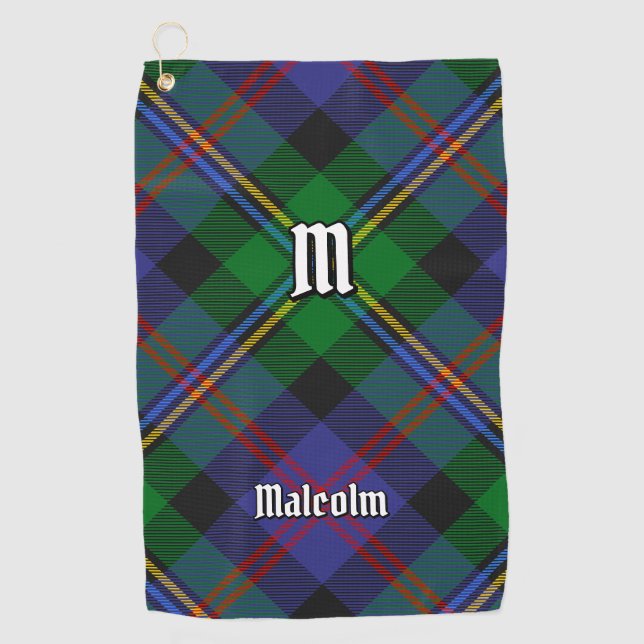 Clan Malcolm Tartan Golf Towel (Front)