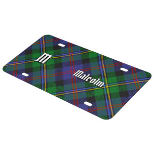 Clan Malcolm Tartan License Plate