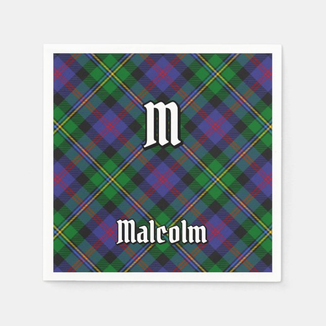 Clan Malcolm Tartan Napkins (Front)