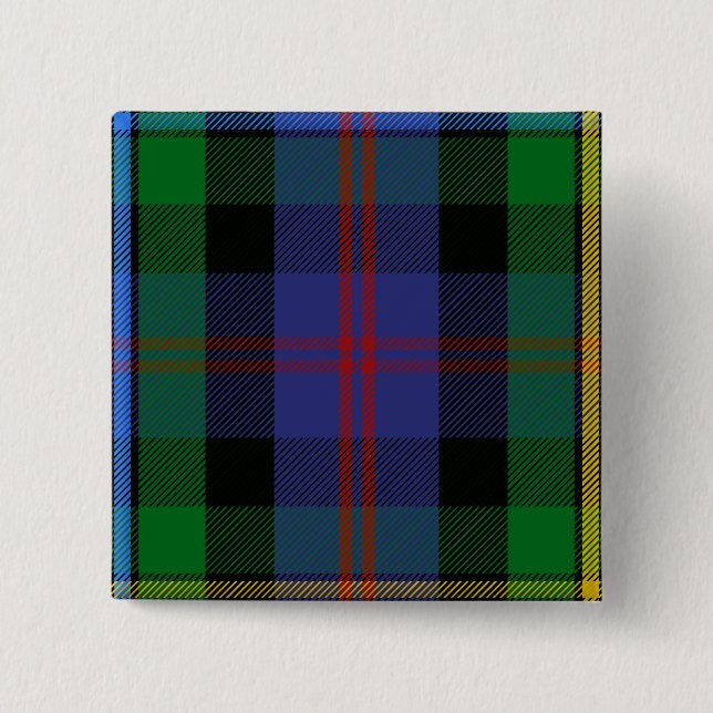 Clan Malcolm Tartan Pinback Button (Front)
