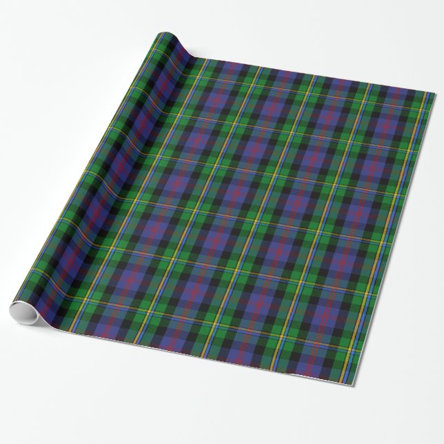 Clan Malcolm Tartan Wrapping Paper (Unrolled)