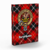 Clan Marjoribanks Crest over Tartan Acrylic Award