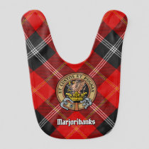 Clan Marjoribanks Crest over Tartan Baby Bib