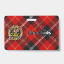Clan Marjoribanks Crest over Tartan Badge