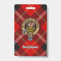 Clan Marjoribanks Crest over Tartan Badge