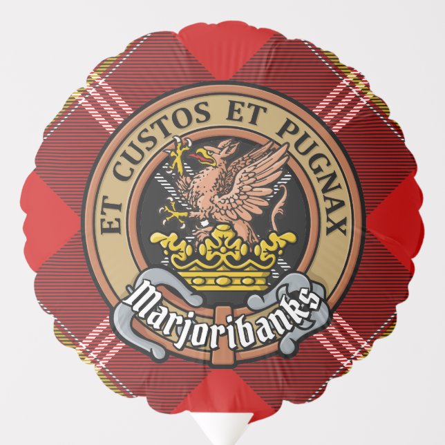 Clan Marjoribanks Crest over Tartan Balloon (Front)