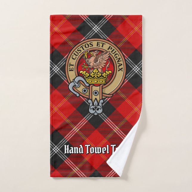 Clan Marjoribanks Crest over Tartan Bath Towel Set (Hand Towel)