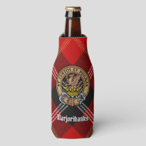 Clan Marjoribanks Crest over Tartan Bottle Cooler