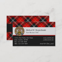 Clan Marjoribanks Crest over Tartan Business Card