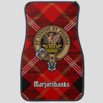 Clan Marjoribanks Crest over Tartan Car Floor Mat