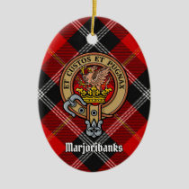 Clan Marjoribanks Crest over Tartan Ceramic Ornament