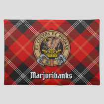 Clan Marjoribanks Crest over Tartan Cloth Placemat