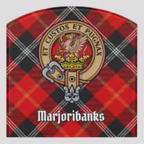 Clan Marjoribanks Crest over Tartan Door Sign