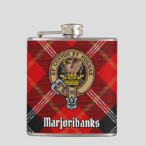 Clan Marjoribanks Crest over Tartan Flask