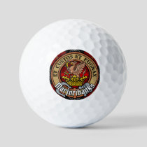 Clan Marjoribanks Crest over Tartan Golf Balls