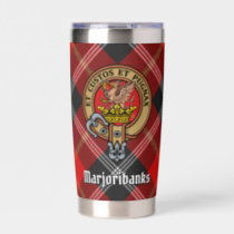 Clan Marjoribanks Crest over Tartan Insulated Tumbler