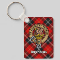 Clan Marjoribanks Crest over Tartan Keychain