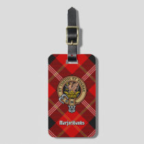 Clan Marjoribanks Crest over Tartan Luggage Tag