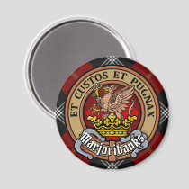 Clan Marjoribanks Crest over Tartan Magnet
