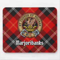 Clan Marjoribanks Crest over Tartan Mouse Pad