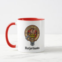 Clan Marjoribanks Crest over Tartan Mug