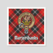 Clan Marjoribanks Crest over Tartan Napkins