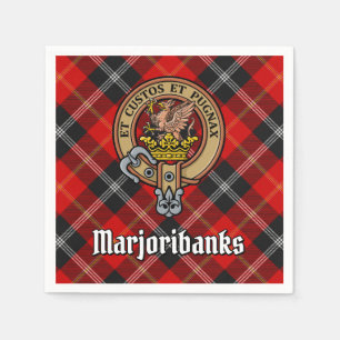 Clan Marjoribanks Crest over Tartan Napkins