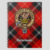 Clan Marjoribanks Crest over Tartan Notebook