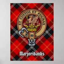 Clan Marjoribanks Crest over Tartan Poster