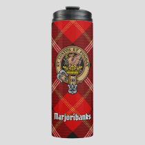 Clan Marjoribanks Crest over Tartan Thermal Tumbler