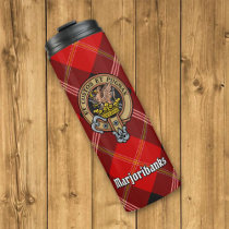 Clan Marjoribanks Crest over Tartan Thermal Tumbler