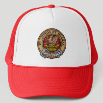 Clan Marjoribanks Crest over Tartan Trucker Hat