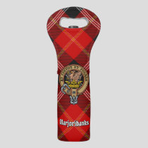 Clan Marjoribanks Crest over Tartan Wine Bag