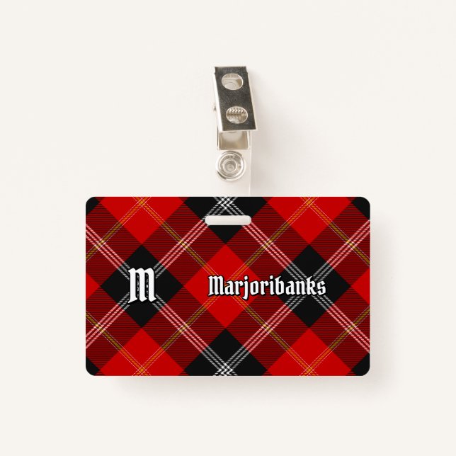 Clan Marjoribanks Tartan Badge (Front with Clip)
