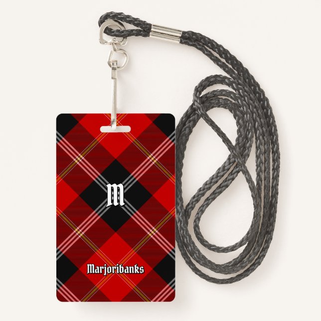Clan Marjoribanks Tartan Badge (Front with Lanyard)