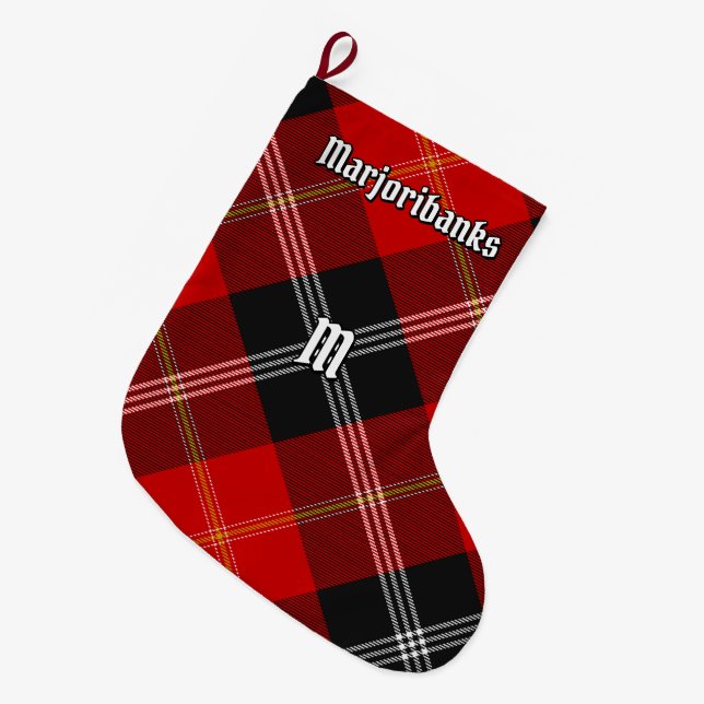 Clan Marjoribanks Tartan Large Christmas Stocking (Front (Hanging))